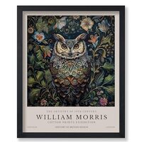 Monem Art Owl Print - William Morris Poster - Botanical Art - Floral Exhibition Wall Design - Flower