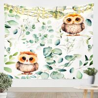 Erosebridal Kids Cartoon Animal Wall Art for Toddler Kawaii Owl Wall Decor, Funny Wildlife Tapestry 