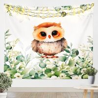 Erosebridal Kids Cute Animal Wall Hanging for Girls Boys Cartoon Owl Wall Artwork, Spring Eucalyptus
