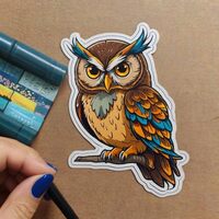 Owl Cute Animal Stickers for Kids 2in, Water Bottle Stickers, Waterproof Vinyl Stickers for, Laptop,