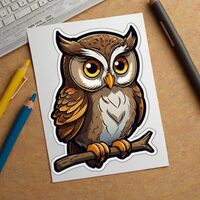 Owl Cute Animal Stickers for Kids 2in, Water Bottle Stickers, Waterproof Vinyl Stickers for, Laptop,