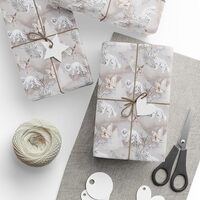 Fox Wrapping Paper Roll, Polar Fox Wrapping Paper, Fox and Owl Winter Gifts Wrapping Paper Roll