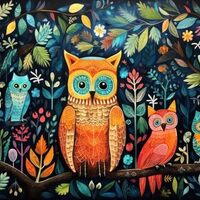 HUADADA Jigsaw Puzzles for Adults 1000 Pieces, Owl Interlock Perfectly No Dust, Home Decors Family C