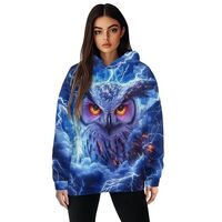 WELLFLYHOM Owl Hoodie Graphic Oversize Sweatshirt for Women Trendy Fall Outfits Galaxy Space Y2K Vin