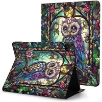 Aloewxxr Funny Owl Stained Glass Case for iPad Pro 11 Inch Case 2020(2nd Gen) with Pencil Holder, Sm