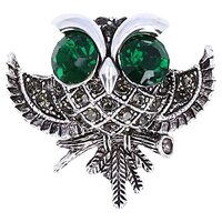 Big Eyed Owl Brooch with Rhinestones, Retro Owl Pin for Weddings, Parties, and Vacations, Ideal Pres