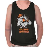 Tootsie Owl Halloween Guess Hoo Pun Tank Top T Shirts Men Women Black