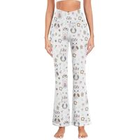 CaTaKu Womens Yoga Pants Feather Forest Owl Tribal Flare Leggings for Women Bell Bottom Leggings Plu