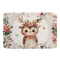 Feelyou Kids Cute Owl Bathroom Rugs 20"x32" Boys Girls Cartoon Animal Bird Decor Bath Rugs