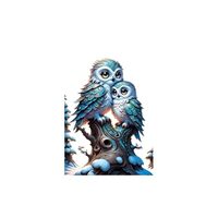 Blue Love Owls Decal Sticker for Drink Tumblers, Adorable Funny Laptop Decals, Binders, Phones and s