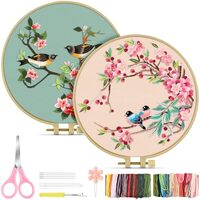 TINDTOP Embroidery Kit for Adult, Owl Embroidery Kit for Beginners Include Embroidery Cloth Hoops Th