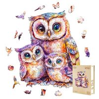 Wooden Puzzles for Adults, Owl Family Wooden Jigsaw Puzzles for Adults 85 Pieces, Wood Puzzles Adult