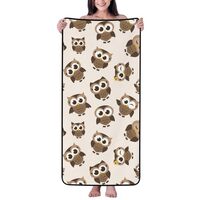 Buewutiry Cotton Bath Towels for Bathroom - Cute Brown Owl Microfiber Quick Dry Towels for Body Bath