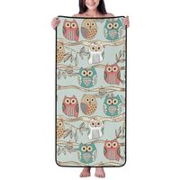 Buewutiry Cotton Bath Towels for Bathroom - Cute owl Microfiber Quick Dry Towels for Body Bath Sheet