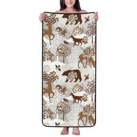 Cotton Bath Towels for Bathroom - Deer Bear Fox Owl Rabbit Bird Tree Microfiber Quick Dry Towels for