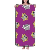 Buewutiry Cotton Bath Towels for Bathroom - Quirky Owl Purple Microfiber Quick Dry Towels for Body B