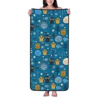 Buewutiry Cotton Bath Towels for Bathroom - Owls and Trees Microfiber Quick Dry Towels for Body Bath