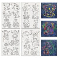 BENECREAT 4 Sheets 23Pcs Animal Water Soluble Embroidery Patterns, 11.7x8.3Inch Koala Elephant Owl S