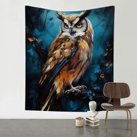 Fehuueoi Owl Tapestry Fantasy Tapestry Aesthetic Tapestries Owl Sitting On Branch Tapestry Fantasy T