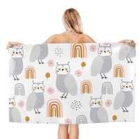 AFHYZY Owl Microfiber Beach Towels for Adults Sand Free Travel Towel Large Quick Dry Towel Lightweig