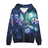 Showudesigns Colorful Owl Zip Up Jackets for Women Fashion Hoodies and Sweatshirts Teen Girls Outfit