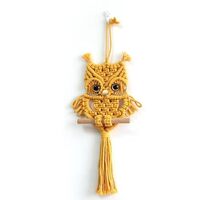 SlenyuBridal Owl Macrame Wall Art, Boho Nursery Decor Hand Woven Owl Macrame Wall Hanging, Home Deco