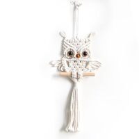 SlenyuBridal Owl Macrame Wall Hanging, Boho Nursery Decor Hand Woven Owl Macrame Wall Art, Home Deco