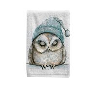ALAZA Hand Towel Set of 1 100% Cotton Bath Towels Owl Sleeping for Bathroom Housewarming Decor Gifts
