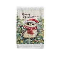 ALAZA Hand Towel Set of 1 100% Cotton Bath Towels Christmas Tree Owl for Bathroom Housewarming Decor