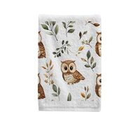 ALAZA Hand Towel Set of 1 100% Cotton Bath Towels Cute Owls Plants for Bathroom Housewarming Decor G