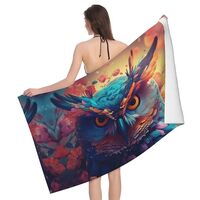 Buewutiry Quick Dry Beach Towel - Colorful Feather Owl Soft Bath Towels for Bathroom, Personalized B