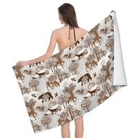 Quick Dry Beach Towel - Deer Bear Fox Owl Rabbit Bird Tree Soft Bath Towels for Bathroom, Personaliz