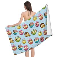 Buewutiry Quick Dry Beach Towel - Cute Cartoon Colorful Owls Soft Bath Towels for Bathroom, Personal