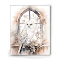 B.B.F MAKE Hedwig Snowy Owl Framed Canvas Wall Art, Harry’s Loyal Companion Owl Portrait, Magi