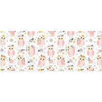 OTVEE 2 Rolls Birthday Wrapping Paper Roll - Cute Pink Owls and Flowers Design Gift Wrap Perfect for