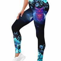 Leggings for Women Printed Funny Gym Womens Yoga Pants Floral Legging Owl, Wlg-023134