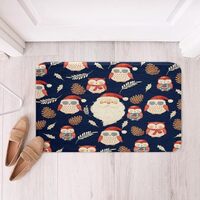 Feelyou Xmas Owl Santa Claus Bath Mats for Bathroom 16"x24" Merry Christmas Cartoon Owls B