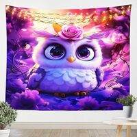 Erosebridal Owl Tapestry Bird Tapestry For Bedroom Kawaii Animal Owl Rose Flower Wall Tapestry Xlarg