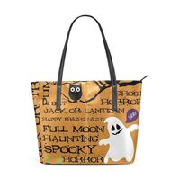 Yasala Halloween Top Handle Bag for Women Spooky Ghost Owl Witch Legs Vegan Leather Lady Purse Shoul