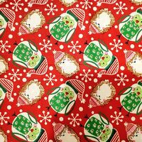 Fat Quarter Christmas Theme with Owls and Hedgehogs 100% Cotton Fabric Quilting, Sewing, Crafts, Art