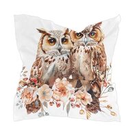 FLildon Square Scarf Cute Owls Silk Feeling Bandanas Head Scarfs Hair Wraping Neckerchief for Women 