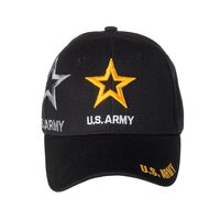 Artisan Owl Officially Licensed US Army Gold Star with Shadow Baseball Cap, Black