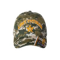 Artisan Owl Officially Licensed US Army Veteran V on Bill Baseball Cap Camo