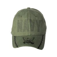 Artisan Owl Officially Licensed Navy with Logo on Bill Embroidered Baseball Cap, OD Green