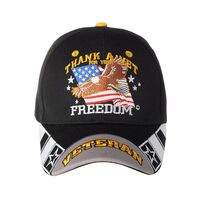 Artisan Owl Officially Licensed Thank A Vet for Your Freedom with Flag and Eagle Embroidered Basebal