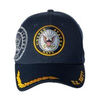 Artisan Owl Officially Licensed Navy Emblem with Shadow Embroidered Baseball Cap