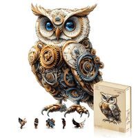 Jigfoxy Wooden Puzzles for Adults, Mechanical Owl Wood Puzzles Adult, Unique Animal Shape Wooden Jig