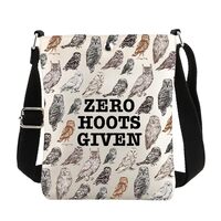 CENWA Owls Gifts for Women Owl Zero Hoots Given Crossbody Bag Owl Gifts for Owl Lovers (hoots CB)