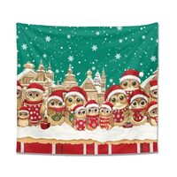 LedBack Funny Tapestry for Bedroom Christmas Tapestry Wall Hanging Christmas Owls Decorative Accesso