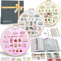 Bradove Embroidery Kit for Beginners, Learn to Embroider 37 Stitches and 13 Cute Patterns, Beginner 